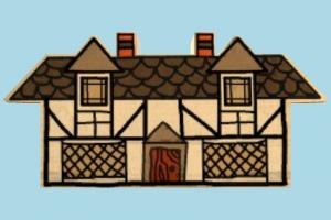 House 2D house, 2d, home, building, medieval, build, residence, domicile, structure